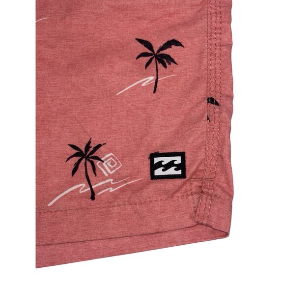 Billabong Men's Swim Trunks Large Coral W/ Palms All Day Layback Board Shorts - Picture 3 of 7